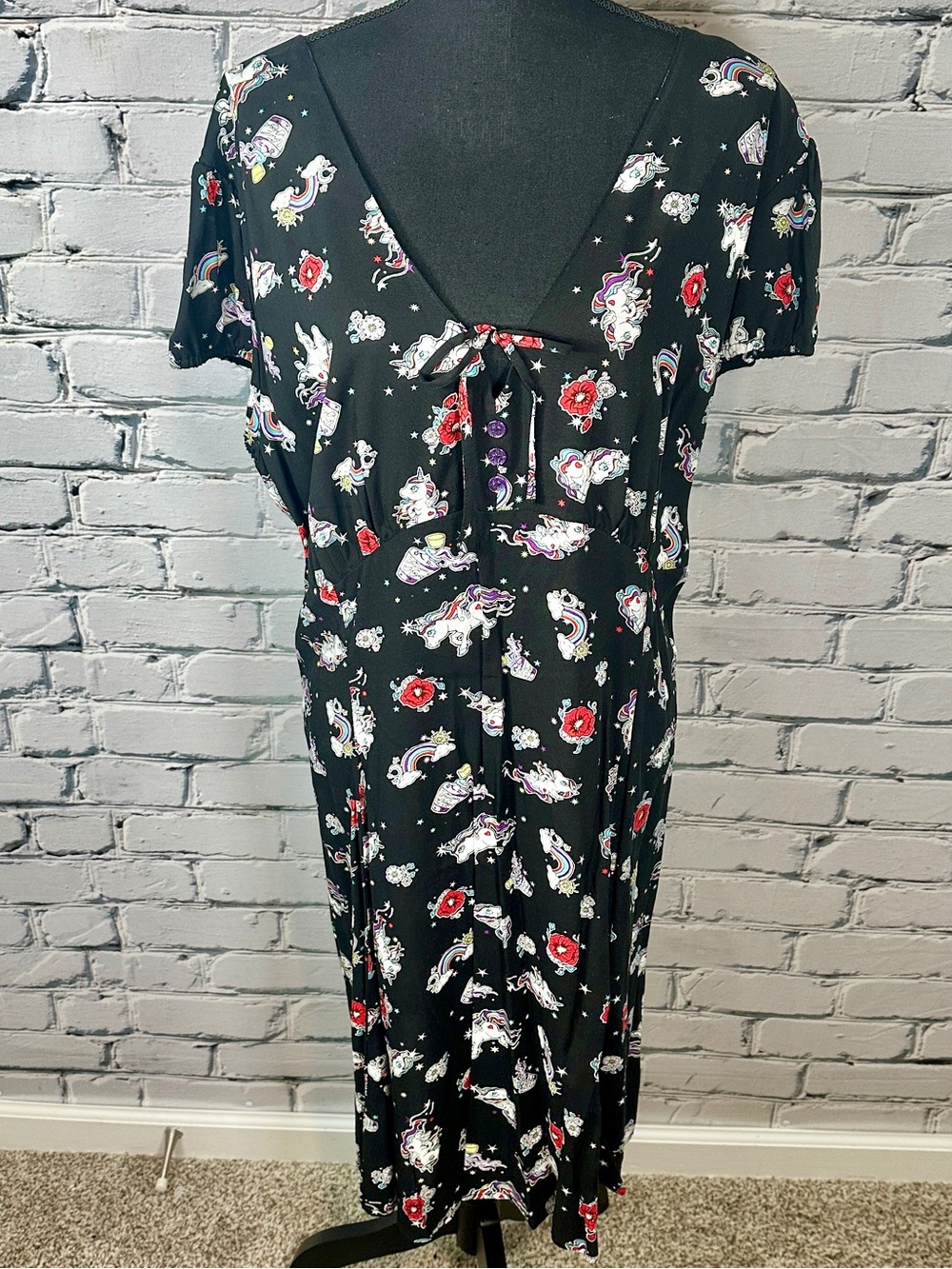 Hell Bunny Star Catcher Mini Dress Unicorn Rockabilly US22 2x/3x Black Retro